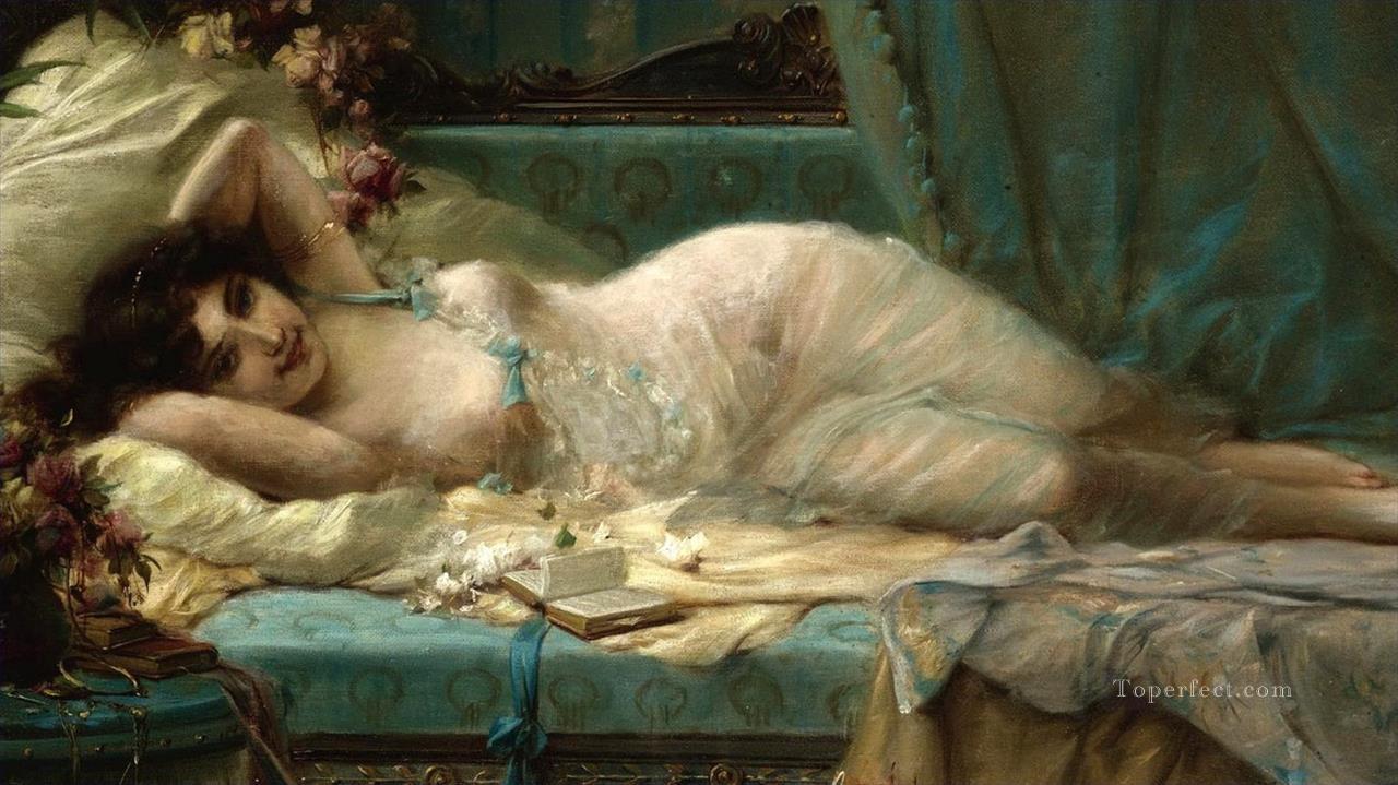 La chica dormida Hans Zatzka Classic desnuda Pintura al óleo